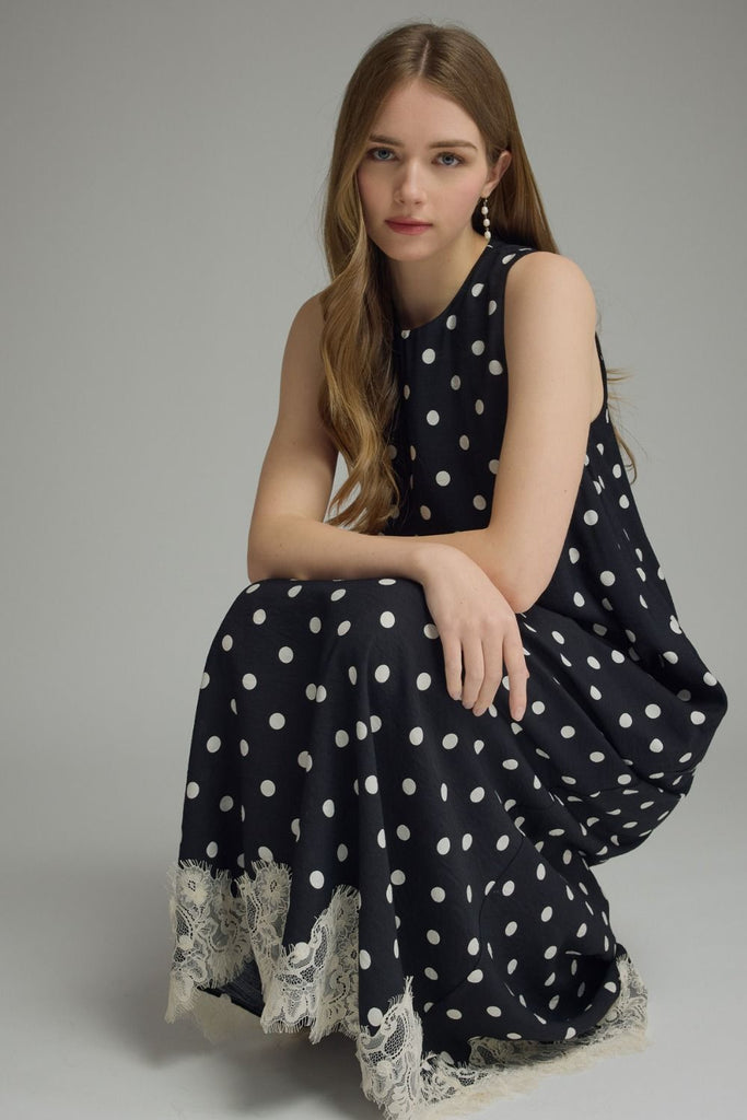 Polka Dot Lace Trim Dress – STOCK Style Shop