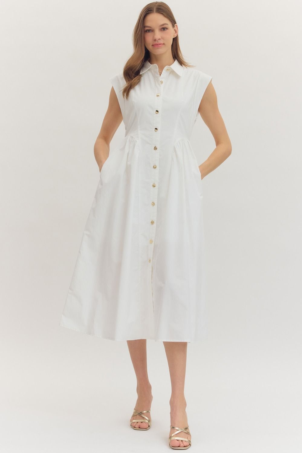 solid white midi dress Sleeveless Midi Dress – STOCK Style Shop