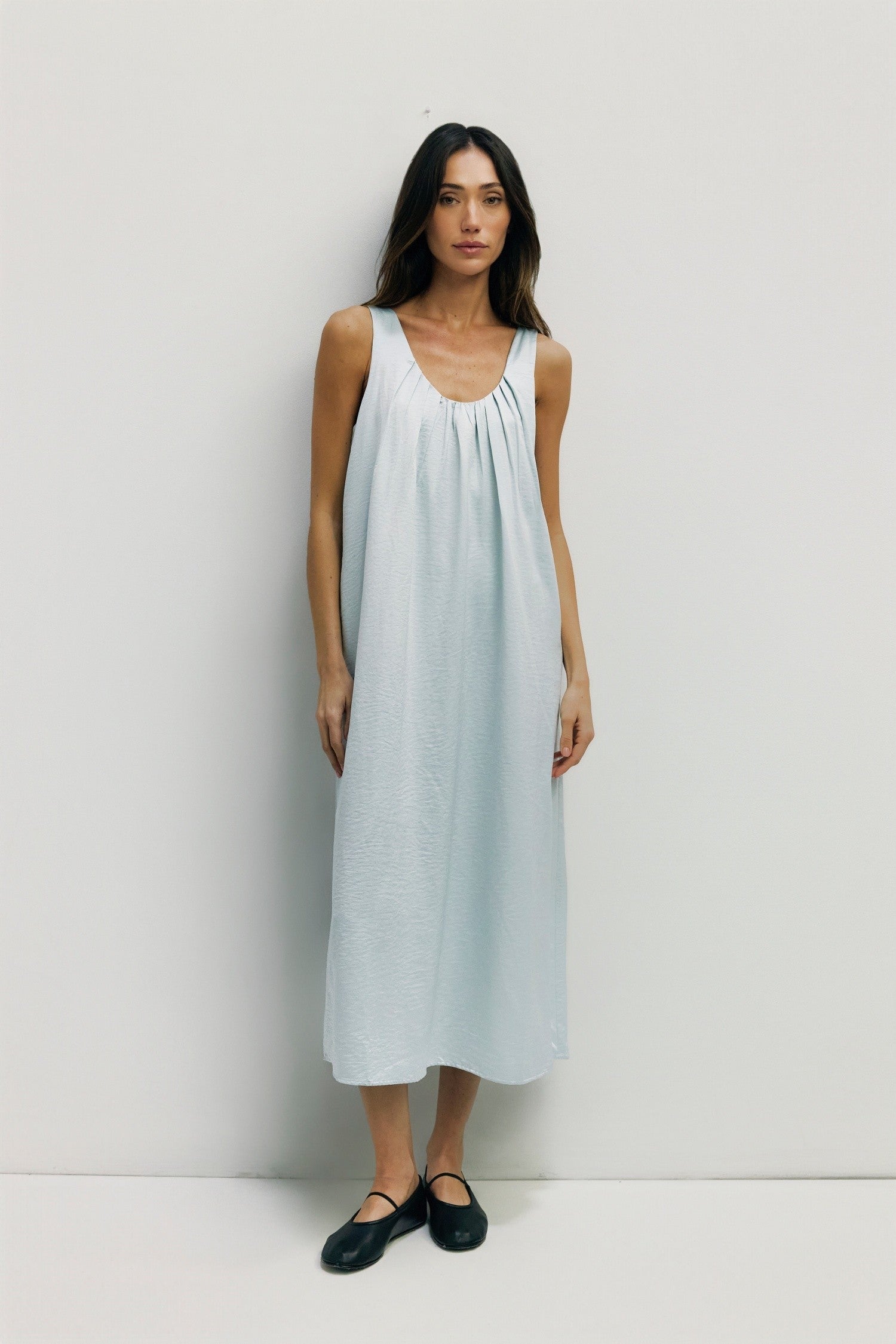 Satin Babydoll Midi Dress – STOCK Style Shop